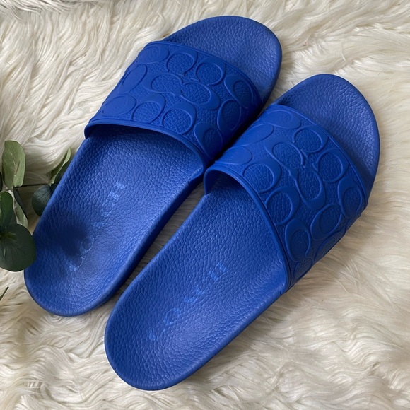 COACH Men's Signature Pool Slides - Picture 3 of 7